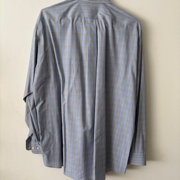 KIRKLAND Signature Men's Blue Plaid Button Down Dress Shirt Size XXL - Picture 2 of 4